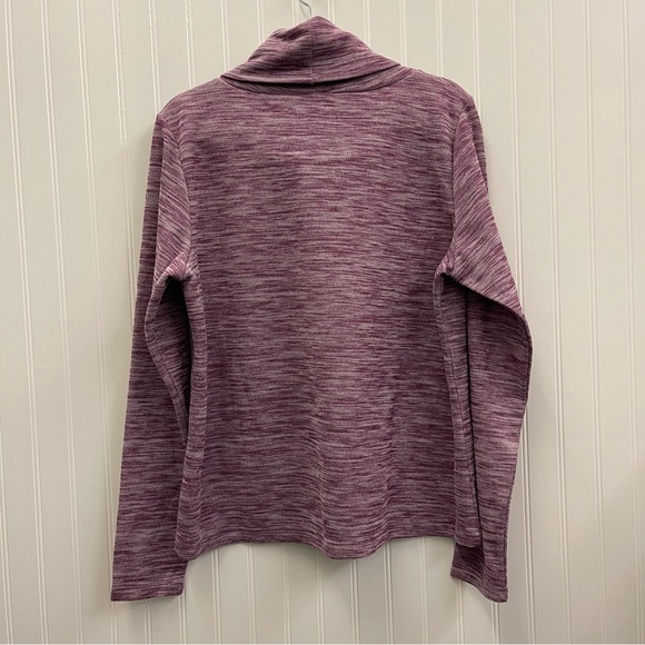 Columbia Heathered Purple Cowl Neck Pullover Sweater Sz XL - Picture 4 of 5